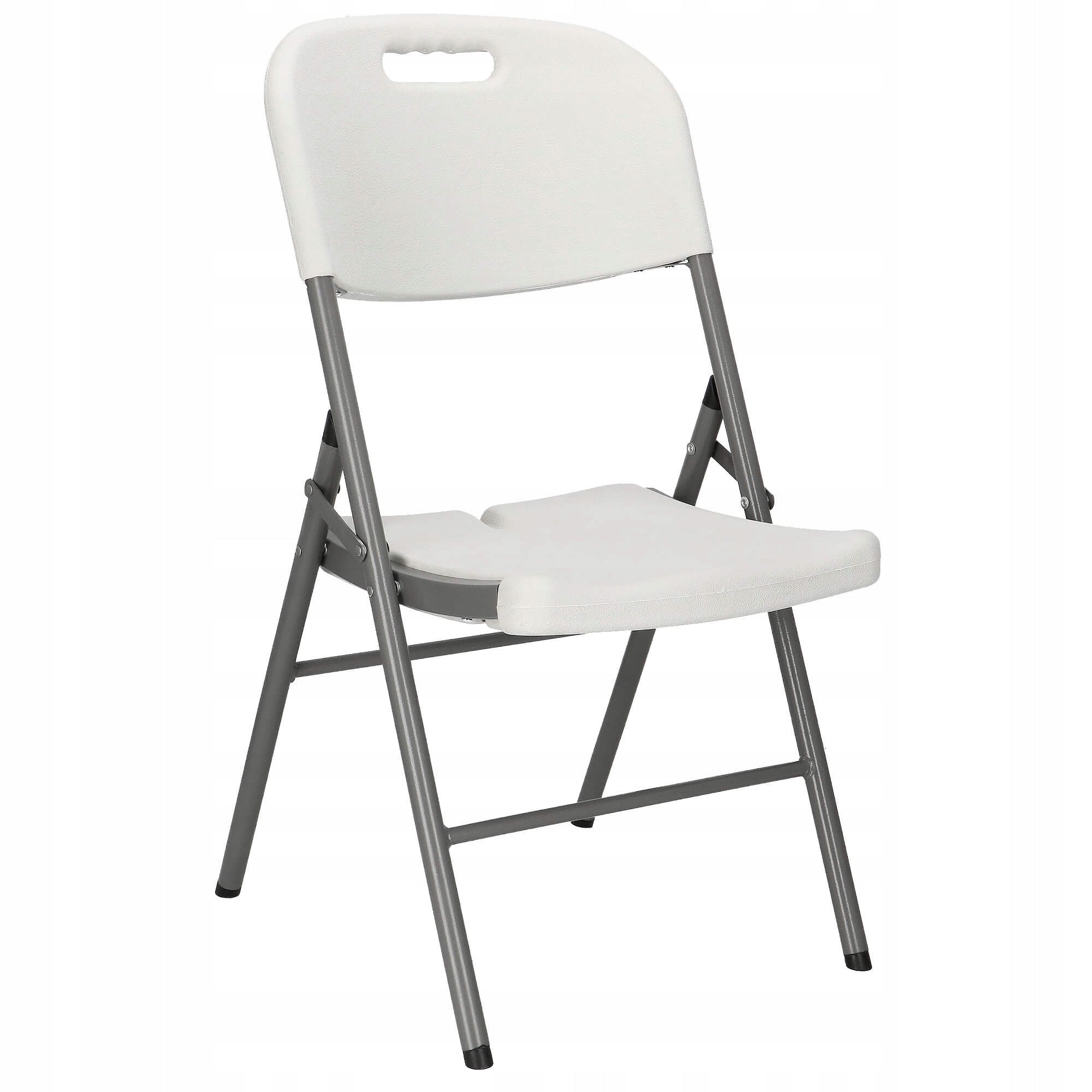 Scaun pliant din plastic pentru catering sau terasa, sarcina 150kg, alb