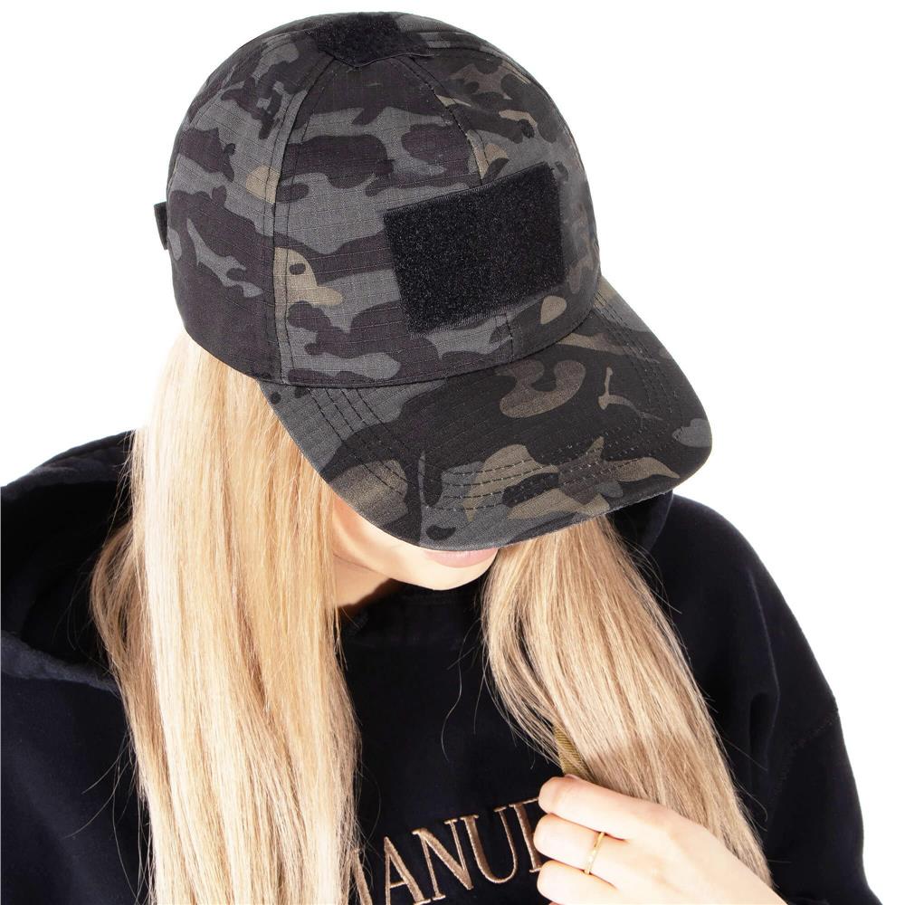 Sapca tactica cu cozoroc curbat, cu scai pentru atasare patch, unisex, culoare camuflaj