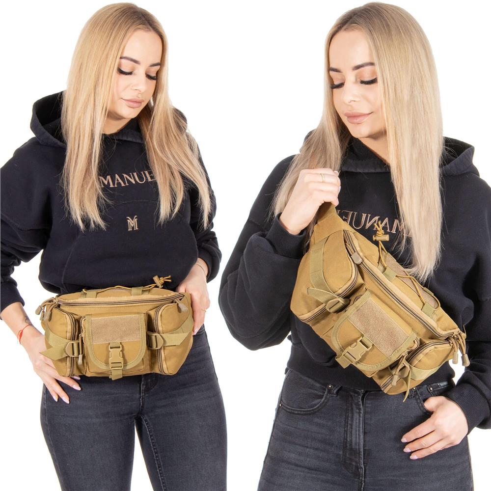 Borseta incapatoare pentru umar sau brau, impermeabila, unisex, 37x19cm, verde