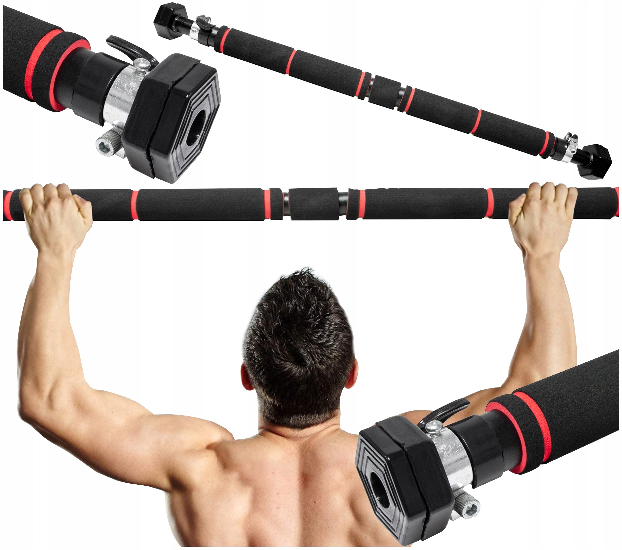 Bara tractiuni telescopica pentru usa, din otel, lungime 64-100 cm