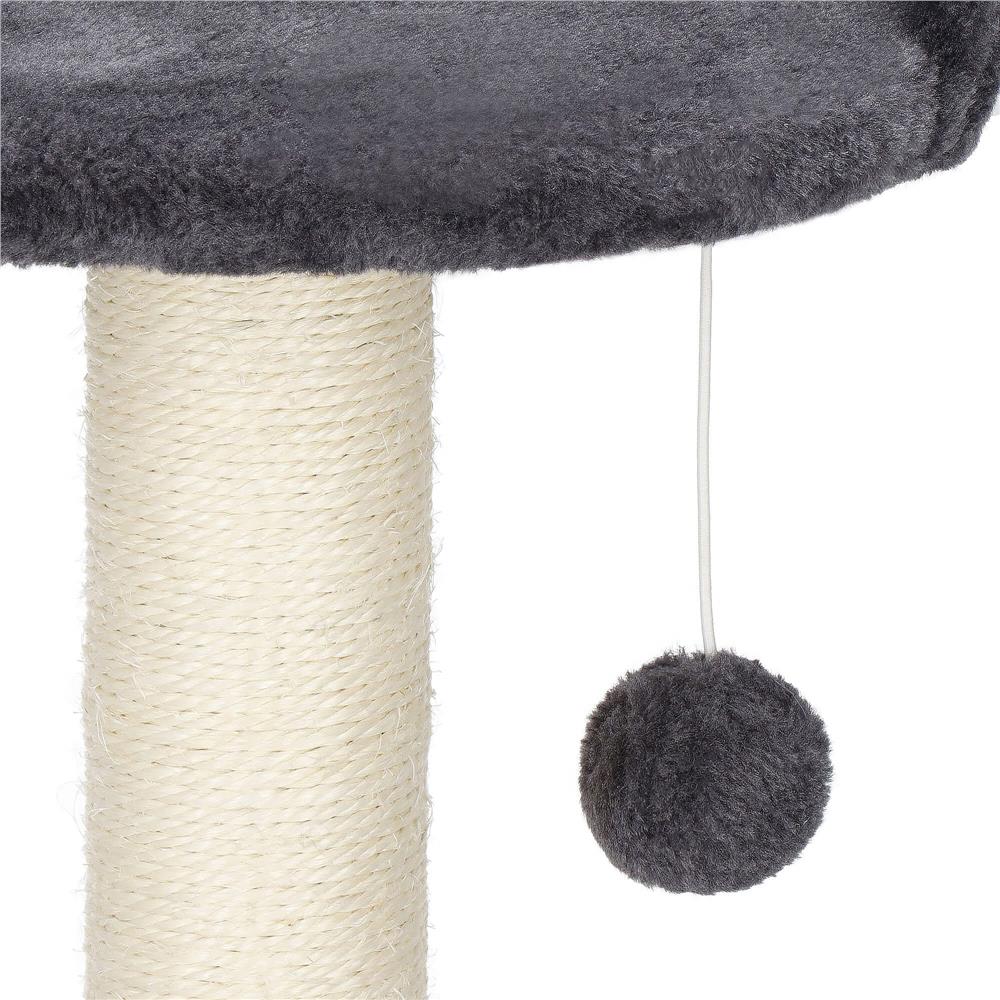 Ansamblu de joaca pentru pisici, cu loc pentru zgariat, ascuns, culcus, minge, 67cm, crem