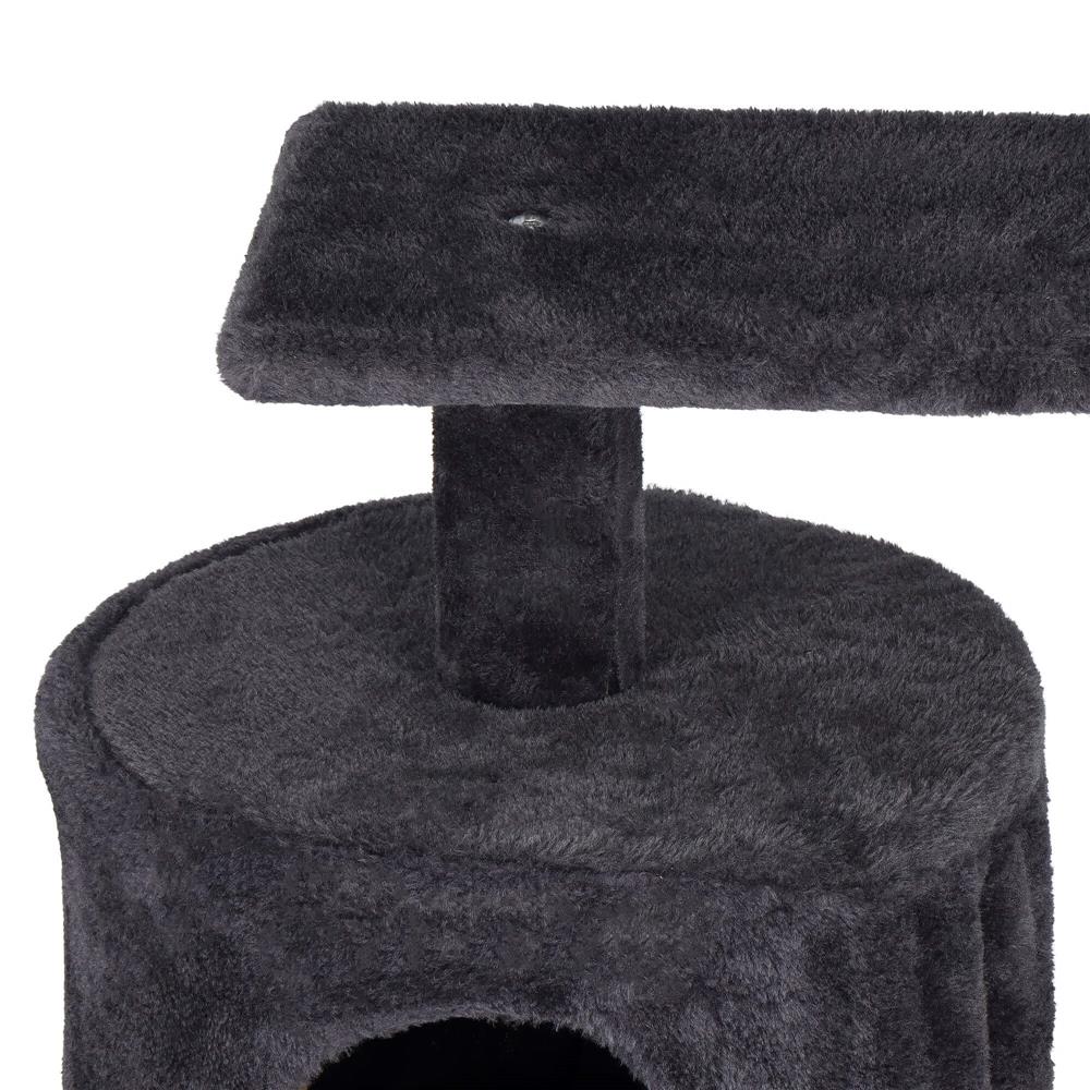 Ansamblu de joaca pentru pisici, cu loc pentru zgariat, ascuns, culcus, minge, 87cm, grafit