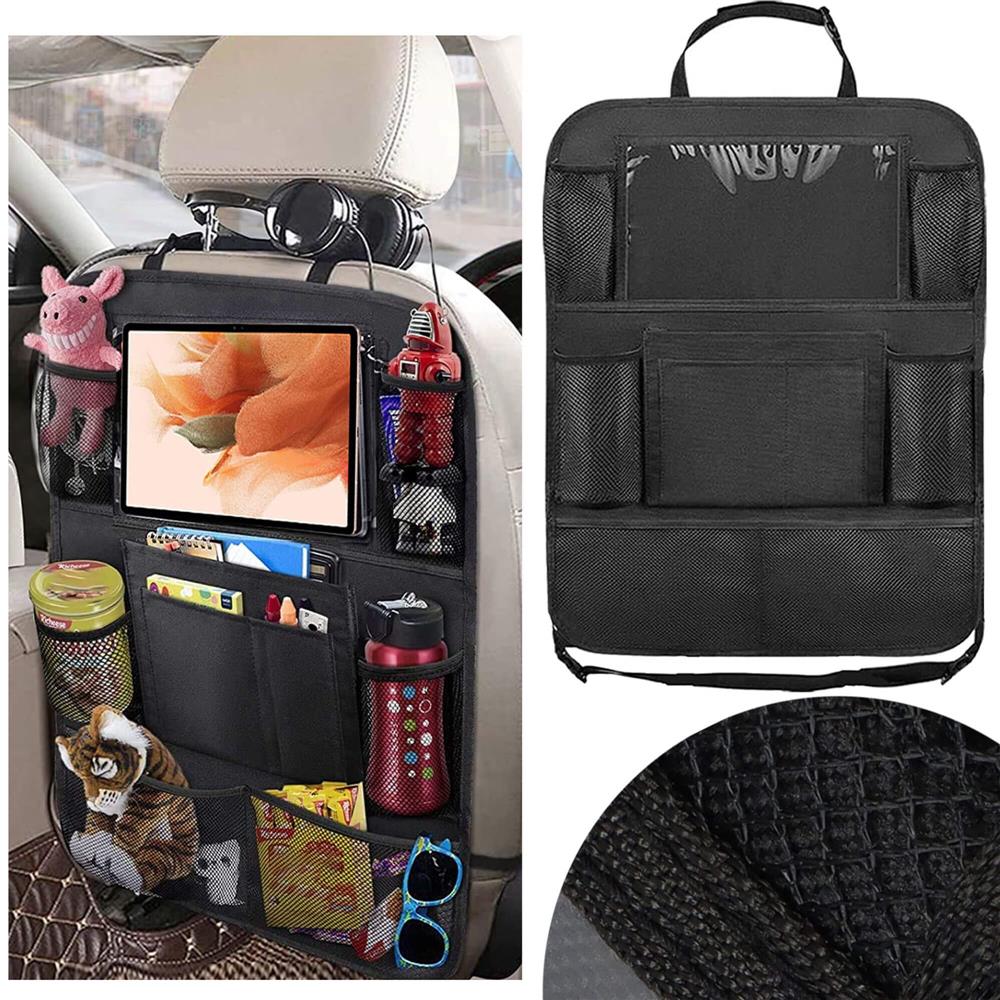 Organizator auto pentru spatarul scaunului, cu 10 buzunare, 60x40cm, negru