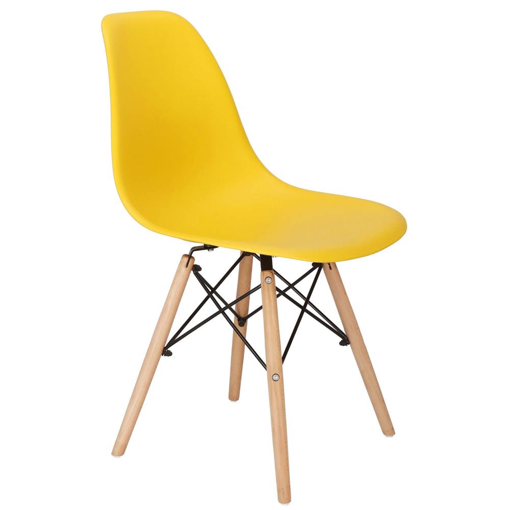 Set 4 scaune dining Scandinav pentru bucatarie, 38x42x82cm, galben