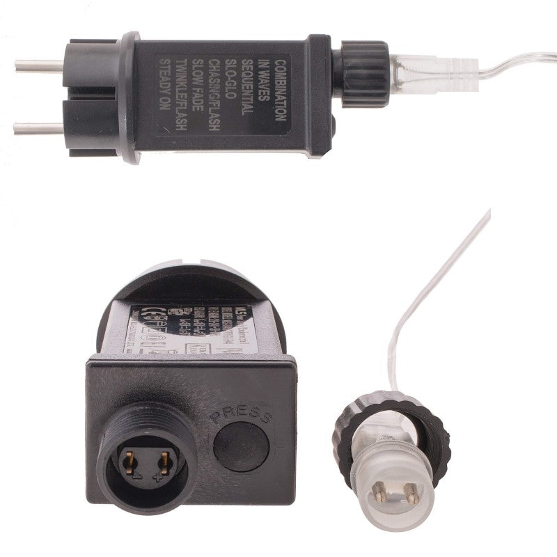Instalatie lumina decorativa cu 300 LED-uri, 30m, pentru interior/exterior, iluminare multicolor