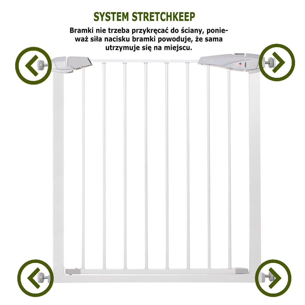 Poarta de siguranta Safety Gate pentru scari, ajustabila 76-85 cm, din otel, alba