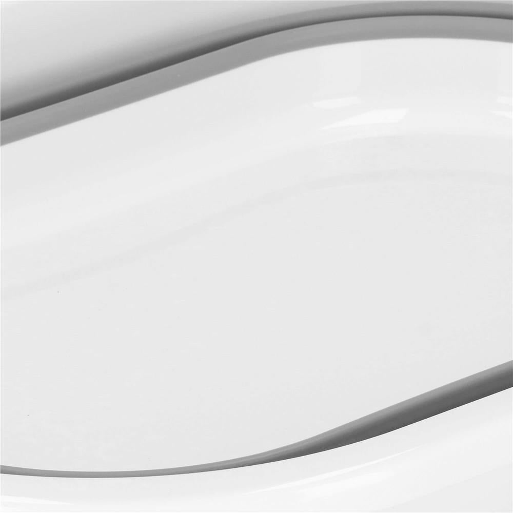 Cos de rufe pliabil tip lighean, cu manere, din plastic si silicon, 54x38x23cm, 24litri, gri