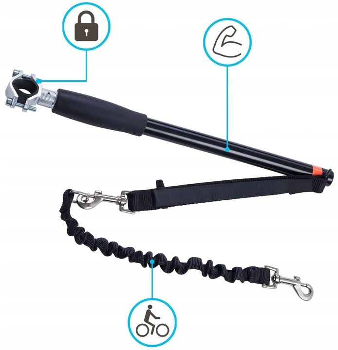 Lesa hands-free de caini pentru bicicleta, Sersimo, Negru