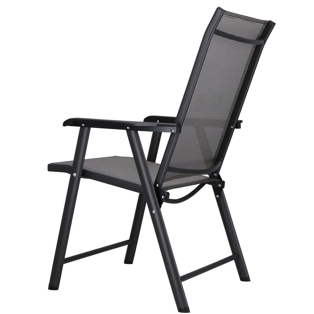 Scaun de gradina metalic, pliabil, 95x57x66cm, maxim 150kg, gri