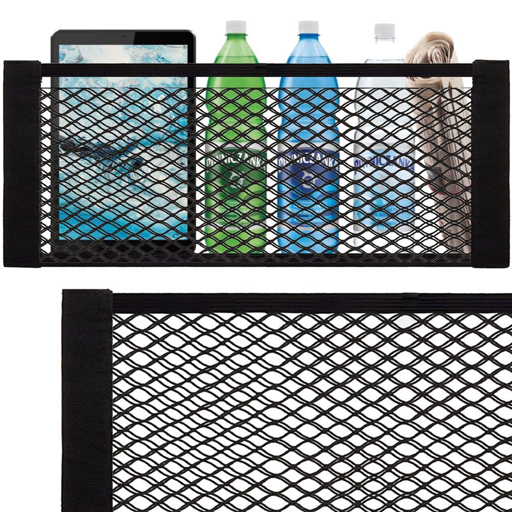 Organizator pentru portbagaj cu plasa, instalare cu arici, 24x50-70cm, negru