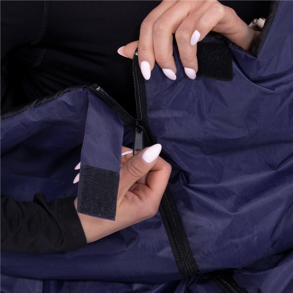 Sac de dormit, cu geanta de transport, 190x73cm, 10-25grade, culoare albastru inchis