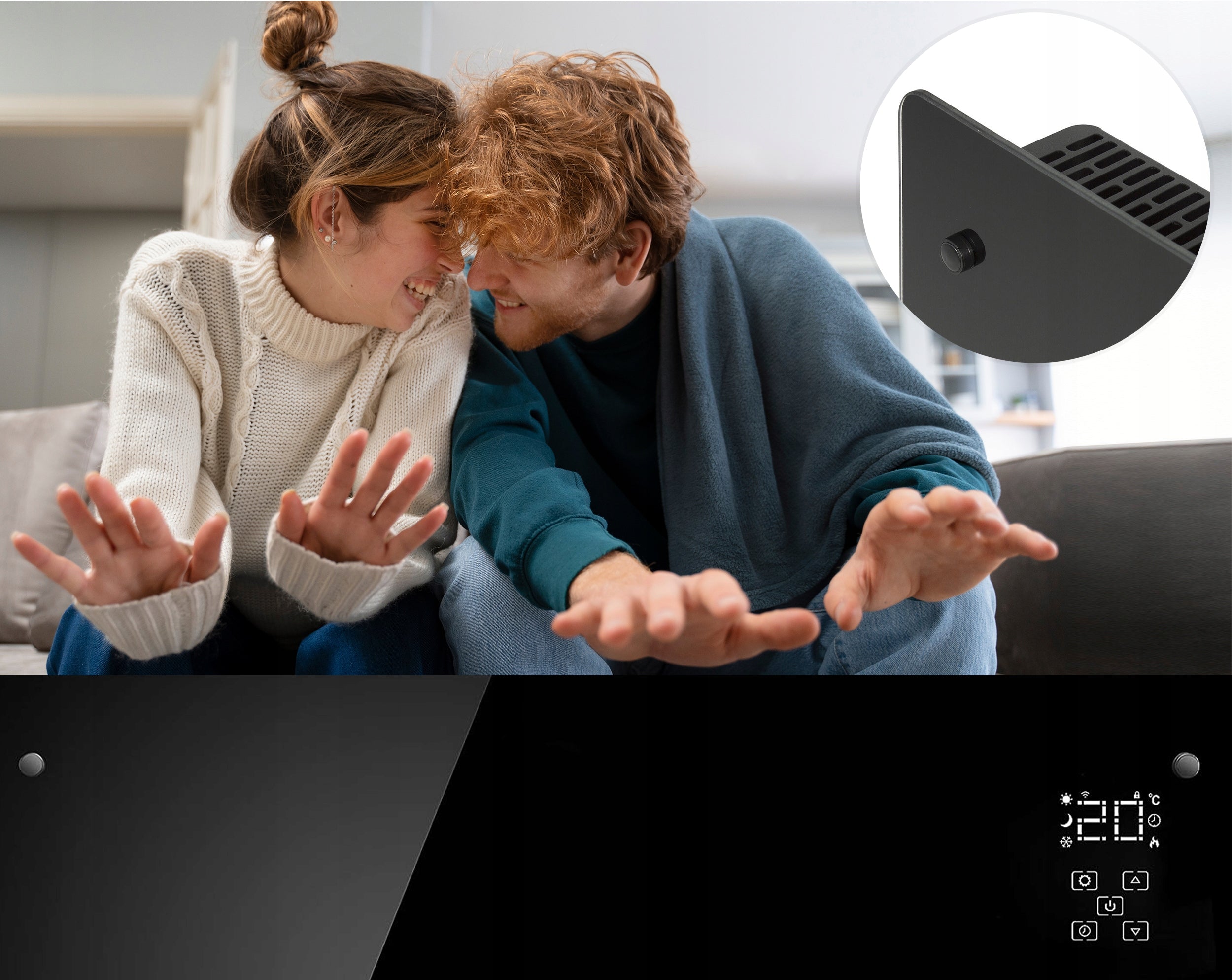 Panou de incalzire din sticla, 2500W, 3 trepte, cu termostat si telecomanda, timer, dispay LED, WiFi