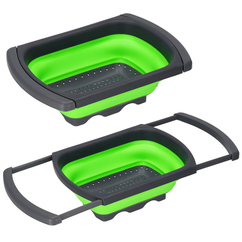 Strecuratoare pliabila pentru chiuveta, din plastic si silicon, brate extensibile, lungime 38-60cm