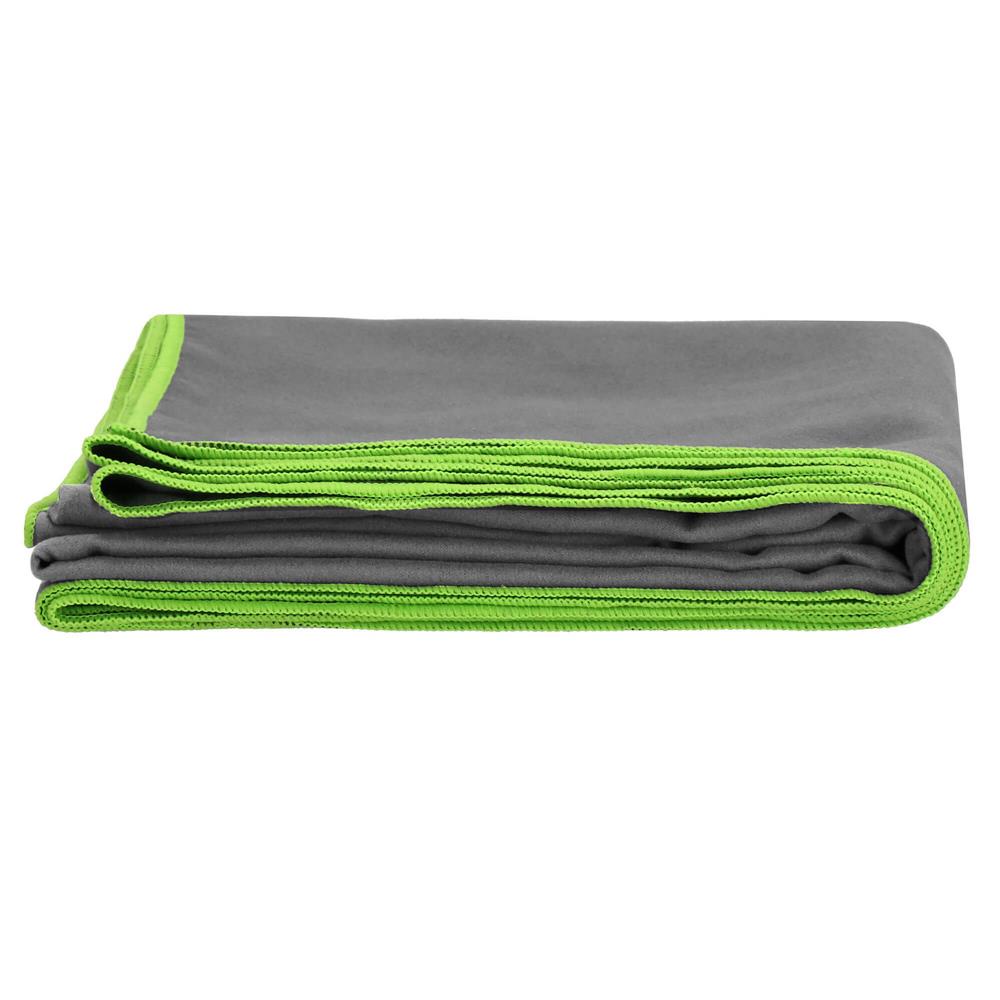 Prosop de plaja cu uscare de rapida, husa de transport, 90x180cm, gri
