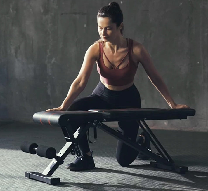Banca multifunctionala antrenament fitness, spatar reglabil 7 trepte, sarcina maxima 200 kg