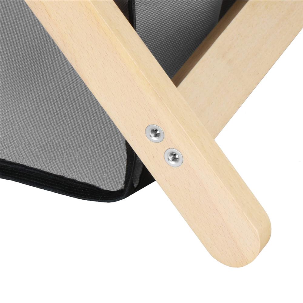 Cos de rufe cu 3 compartimente, cadru din lemn, 67x42x57 cm, 105 litri