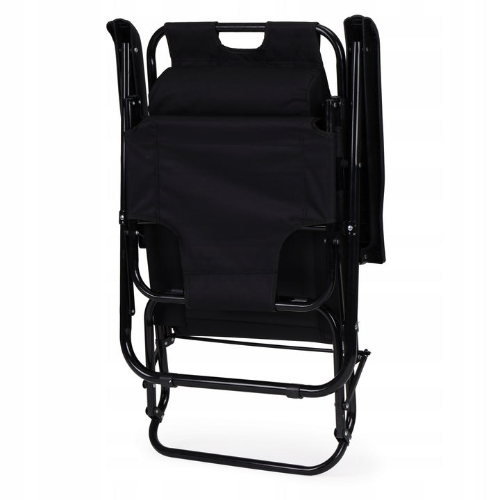Sezlong pliabil 155x60x83 cm, 2 in 1 leagan extensibil, spatar reglabil, cadru metalic si perna impermeabila, gri