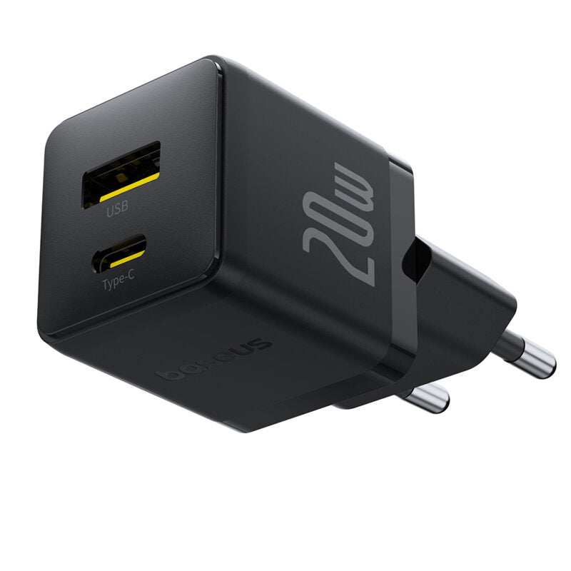 INCARCATOR retea Baseus Palm, Quick Charge 20W, 1 x USB Type-C, 1 x USB, negru "P10111608113-00" - 6932172672737