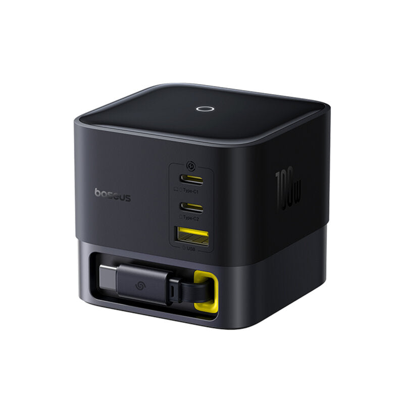 INCARCATOR retea Baseus Super GaN, Quick Charge 100W, 3 x USB Type-C, 1 x USB, negru "P10164001123-00" - 6932172668938