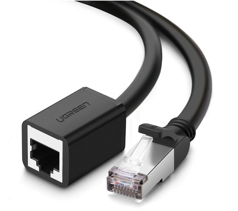 PATCH CORD F/UTP prelungitor Ugreen Cat6, "NW112", fire din cupru, RJ-45 (T) la RJ-45 (M), viteza maxima 1 Gbps, 2m, negru "11281" - 6957303882816