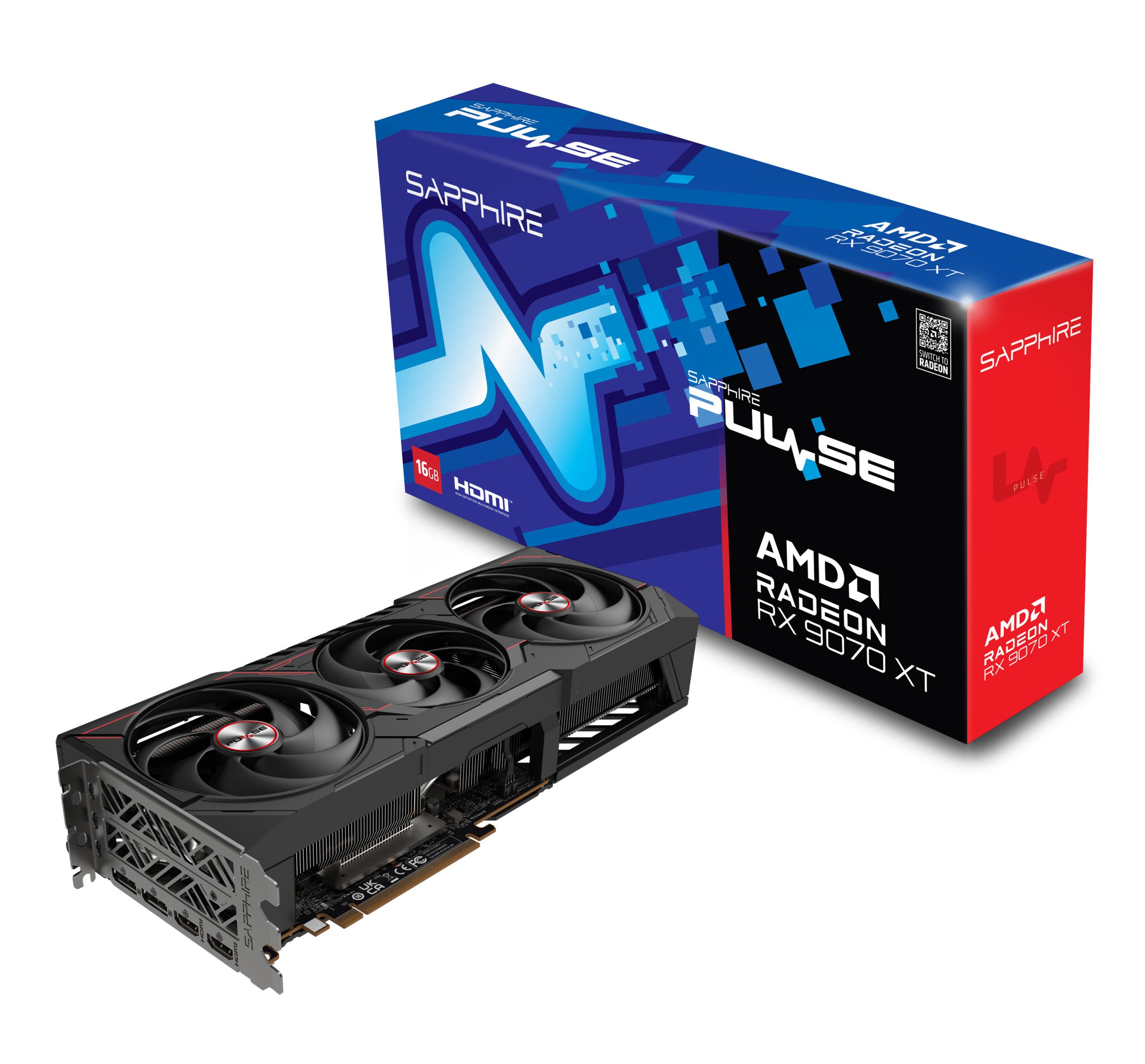 Placa video Sapphire "Pulse Radeon RX 9070", 16GB GDDR6, 256 bit, PCI Express 5.0 x16, 2 x DisplayPort 2.1a, 2 x HDMI, racire activa 3 x fan, PSU recomandat 750W, "11348-03-20G"