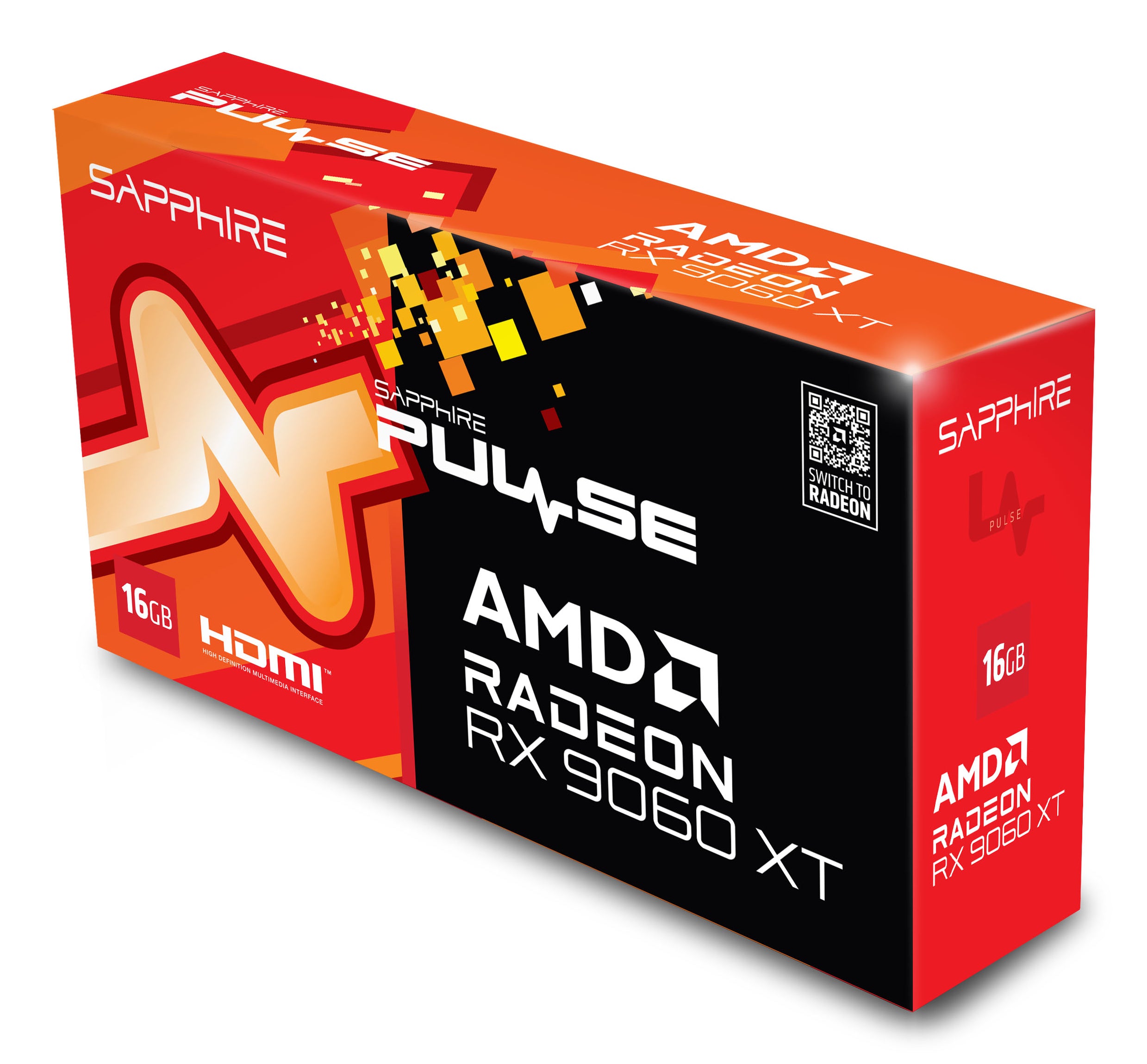 Placa video Sapphire "Pulse Radeon RX 9060 XT OC 16GB", 16GB GDDR6, 128 bit, PCI Express 5.0 x16, 1 x DisplayPort 2.1a, 2 x HDMI, racire activa 2 x fan, PSU recomandat 450W, "11350-03-20G"