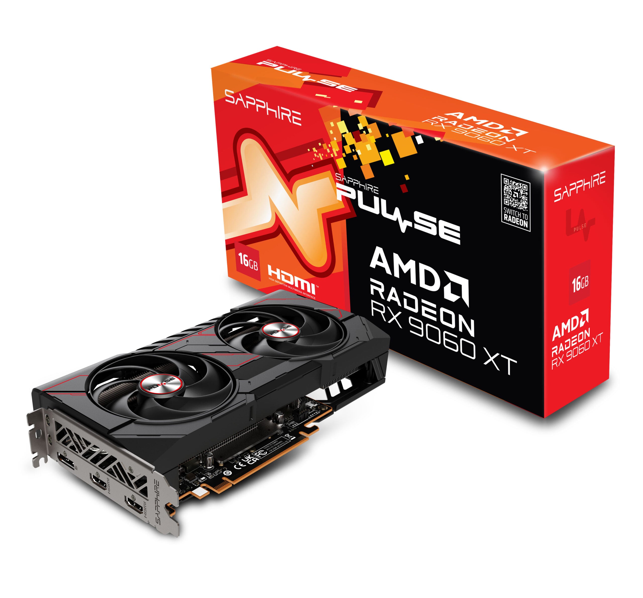 Placa video Sapphire "Pulse Radeon RX 9060 XT OC 16GB", 16GB GDDR6, 128 bit, PCI Express 5.0 x16, 1 x DisplayPort 2.1a, 2 x HDMI, racire activa 2 x fan, PSU recomandat 450W, "11350-03-20G"