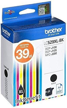 Cartus Cerneala Original Brother Black, LC529XLBK, pentru DCP-J100|J105|MFC-J200, 2.4K, , "LC529XLBK"