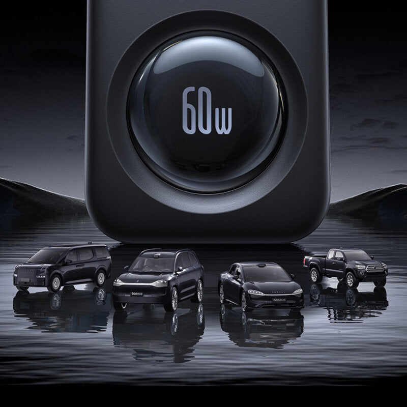 INCARCATOR auto Baseus PrimeTrip VW1, Quick Charge 60W, 2 x USB, 3 x USB Type-C, pt. bricheta auto, cablu retractabil, negru "C00069000121-00" - 6932172687465