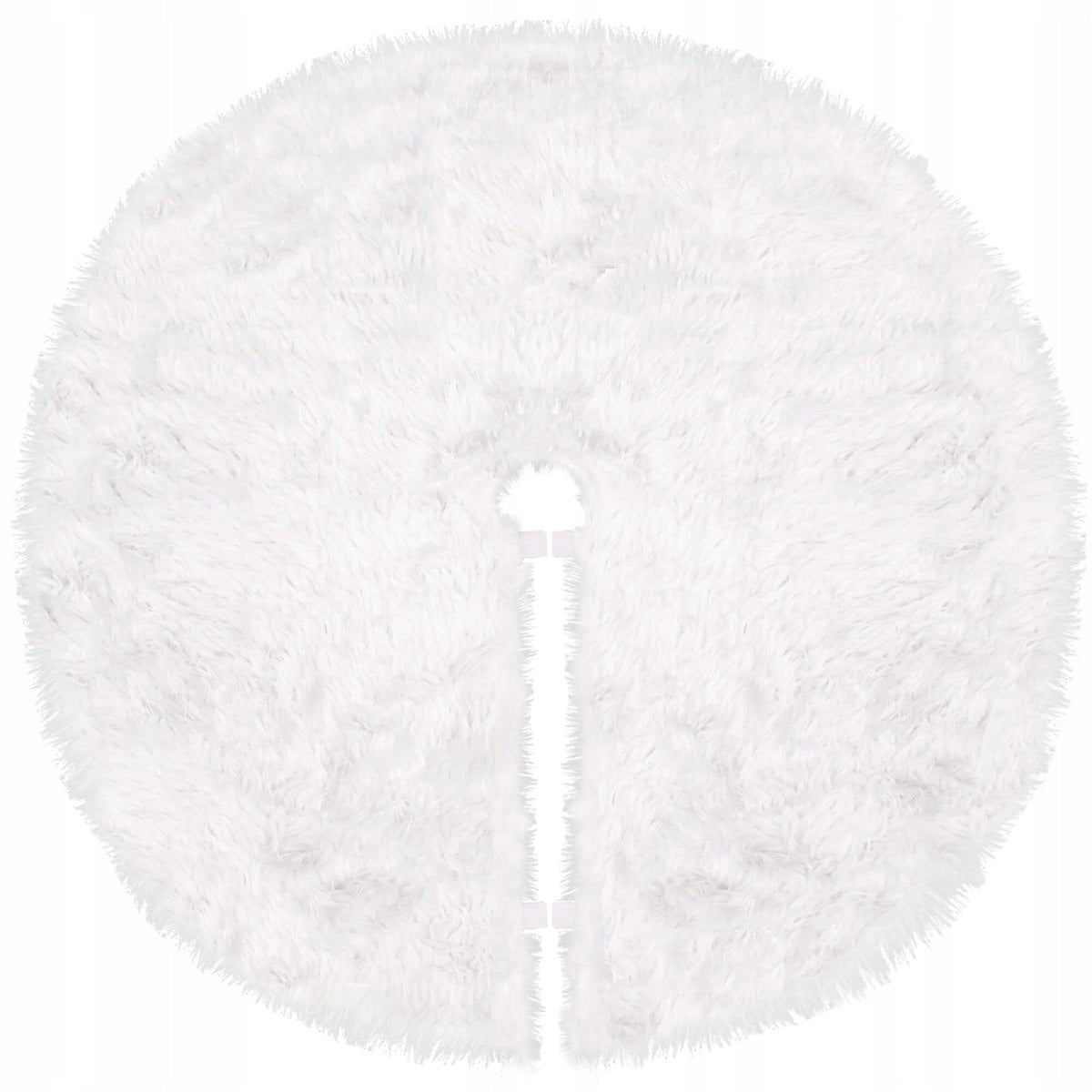 Covoras de pus sub bradul de Craciun, diametru 115 cm, imitatie blana alba