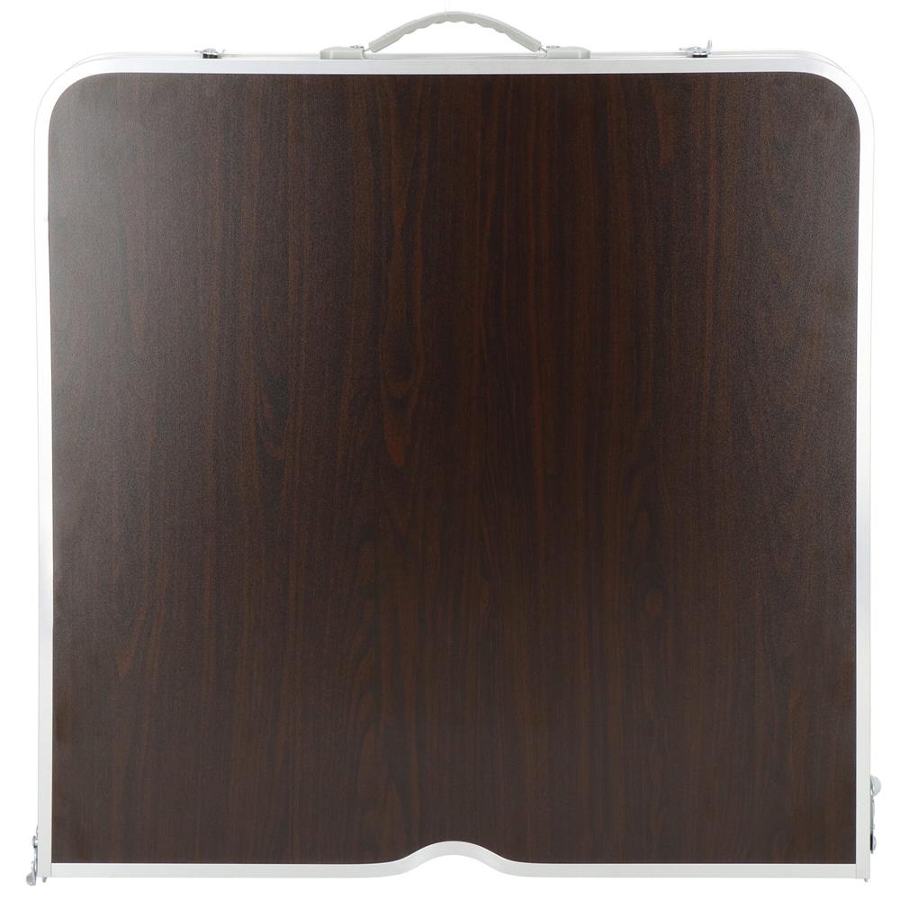 Set masa camping pliabila blat MDF cu 4 scaune, 120x60x60/70cm, Maro Negru