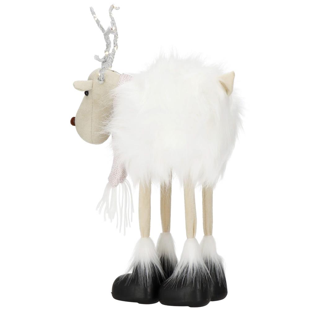 Figurina Craciun, Ren alb cu fular, inaltime 48cm