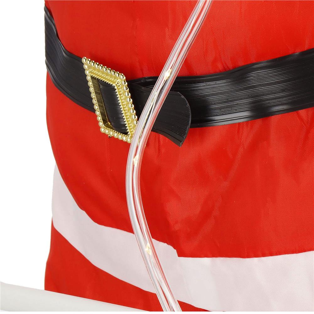 Figurina Craciun, Mos Craciun pe scara, cu iluminare LED, alimentare USB, pentru interior