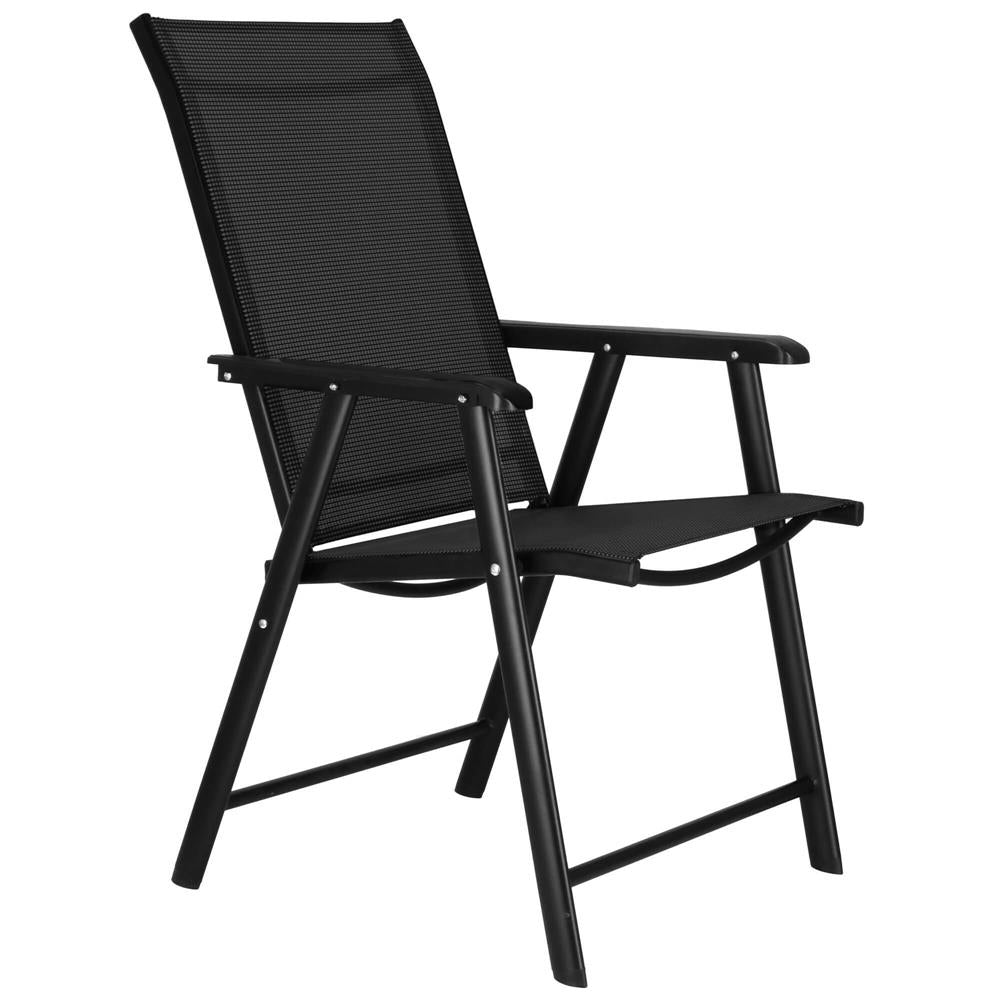 Scaun de gradina metalic, pliabil, 95x57x66cm, maxim 150kg, negru