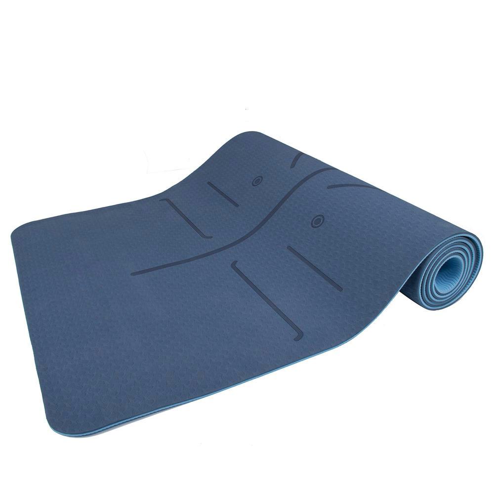 Saltea pentru antrenament, yoga, fitness, aerobic, pilates, exercitii la sol, 183x61cm, albastru