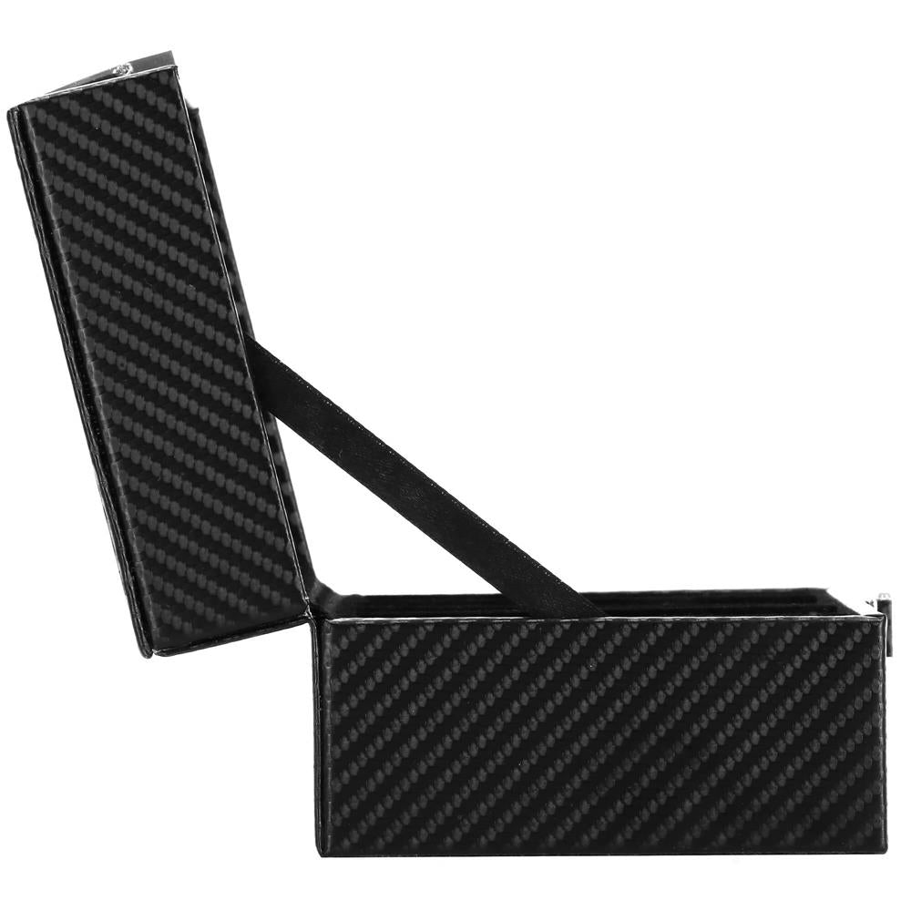 Cutie depozitare si organizare ceasuri, MDF, piele ecologica, 20,5x11x8cm, negru sarpe