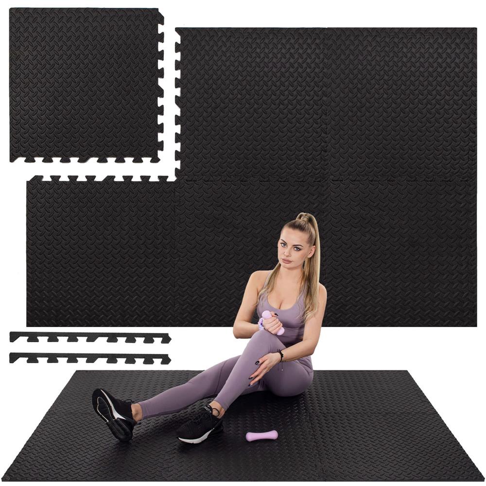 Set covoras de protectie saltea de antrenament, tip puzzle, 6 bucati de 60x60cm, 12mm