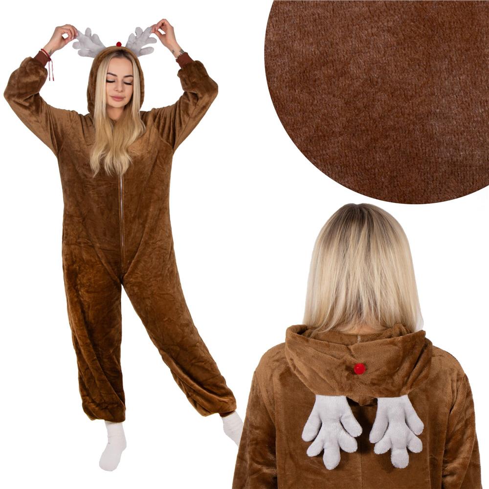 Pijama tip salopeta pentru adulti, model Ren, marime L