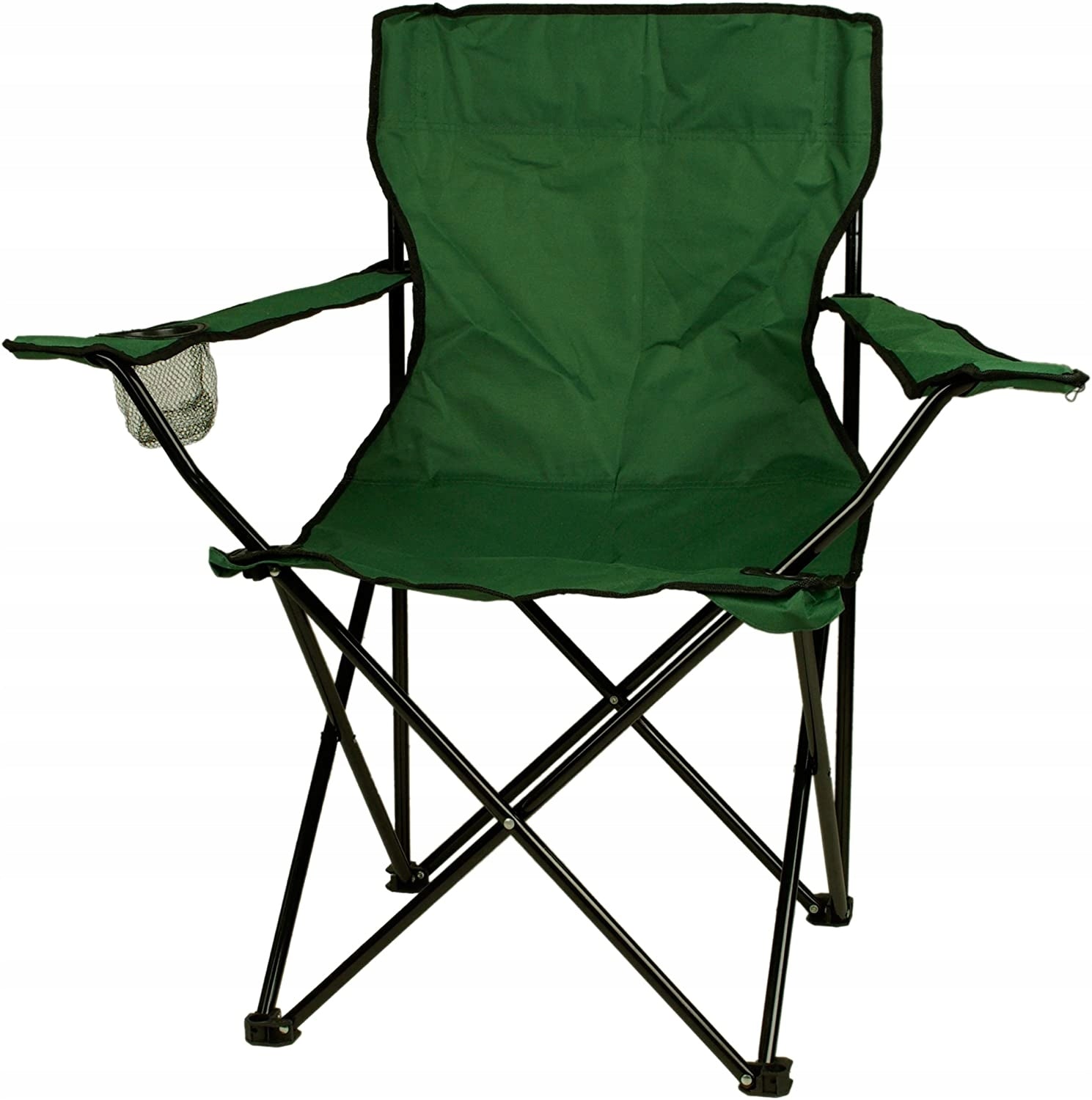 Scaun pliabil camping sau pescuit Sersimo, suport pahar, verde
