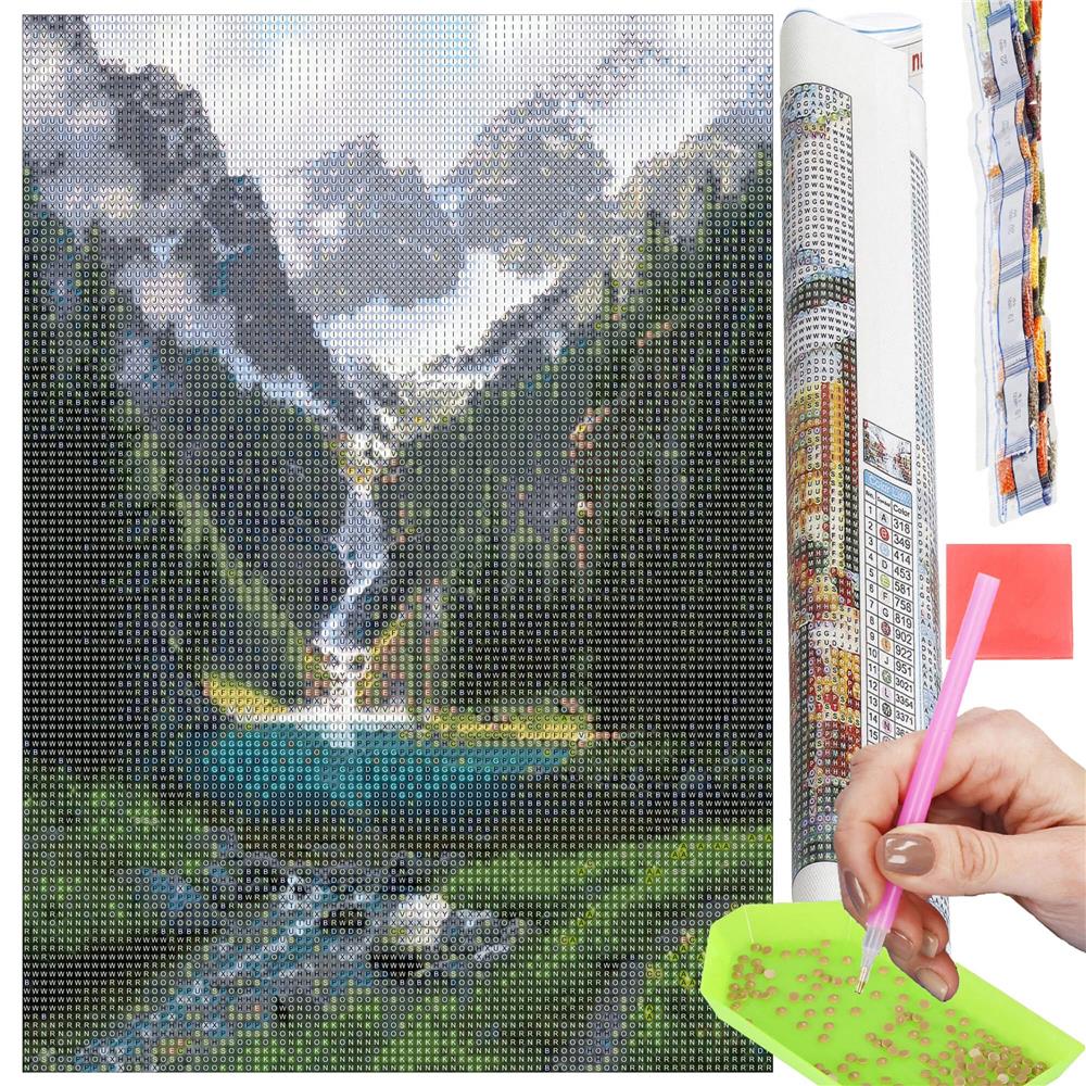 Set de broderie cu diamante 5D, 30x40cm, model Cascada - 18