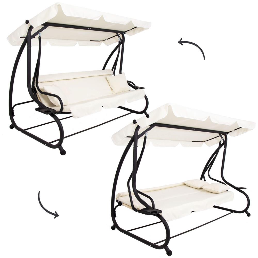 Balansoar leagan pat 4 persoane Sersimo Tenerife, cu plasa anti-insecte, sarcina 320kg