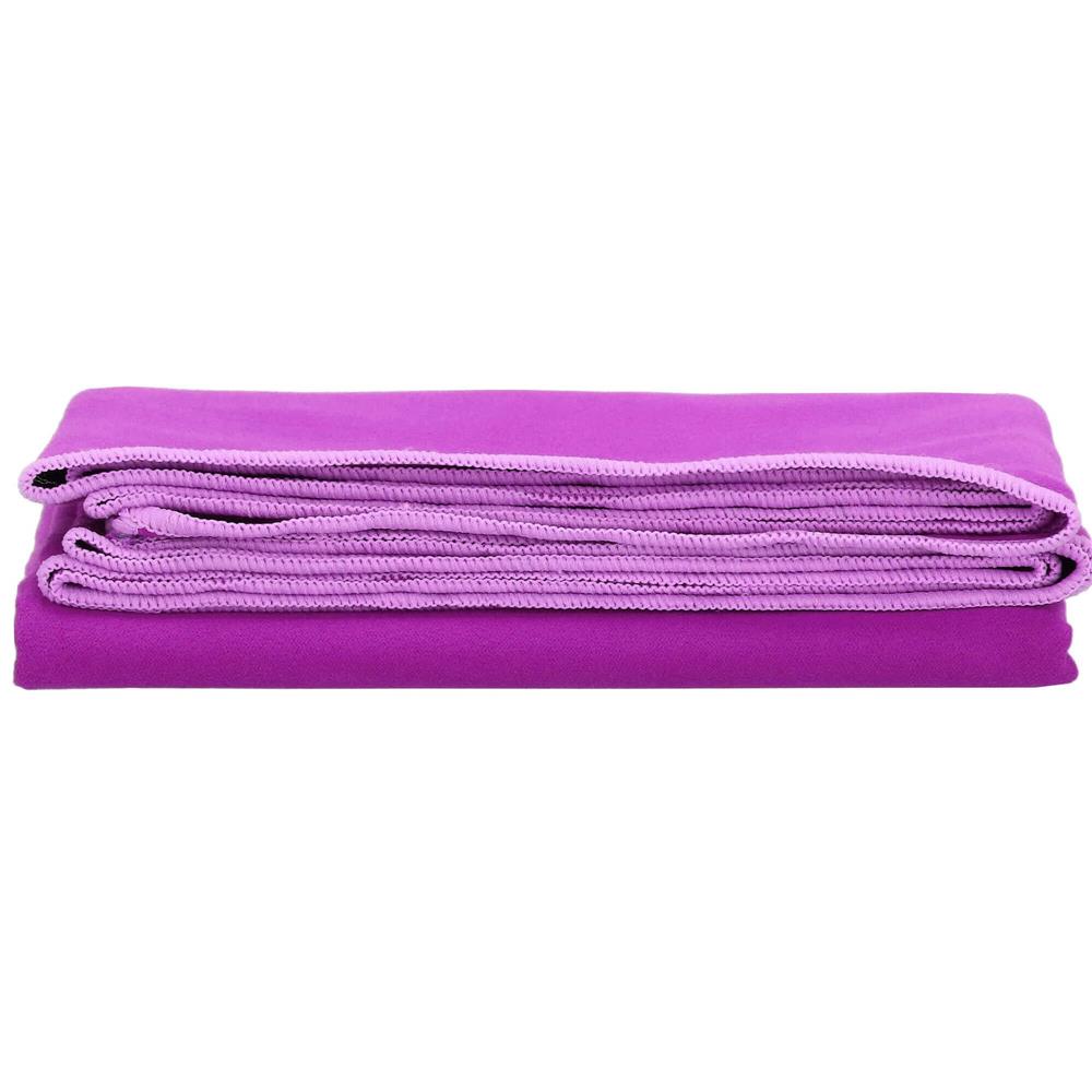 Prosop de plaja cu uscare de rapida, husa de transport, 75x150cm, violet