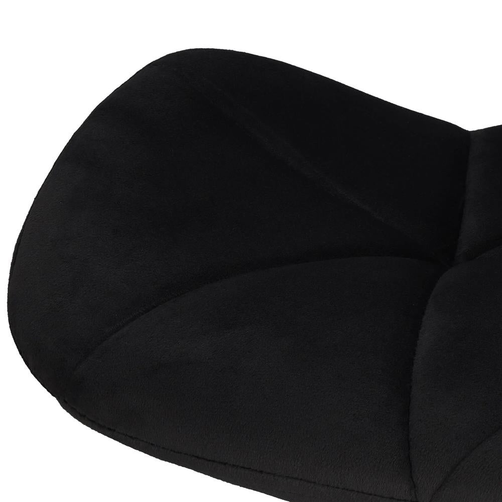 Set 4 scaune dining Torino pentru bucatarie tapitat cu catifea, 40x72cm, negru