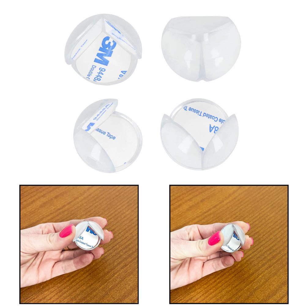 Set 10 protectii colturi pentru siguranta copii, drepte, 40x20mm, silicon, transparent