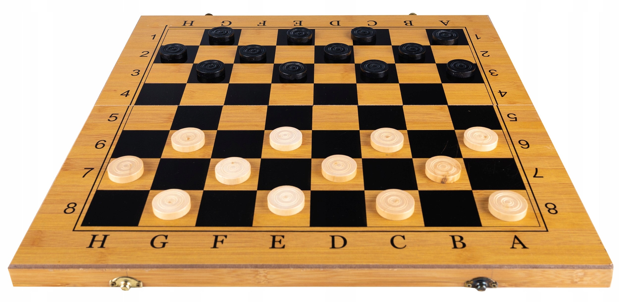 Joc sah si table din lemn, 48x48 cm, toate piesele incluse, maro