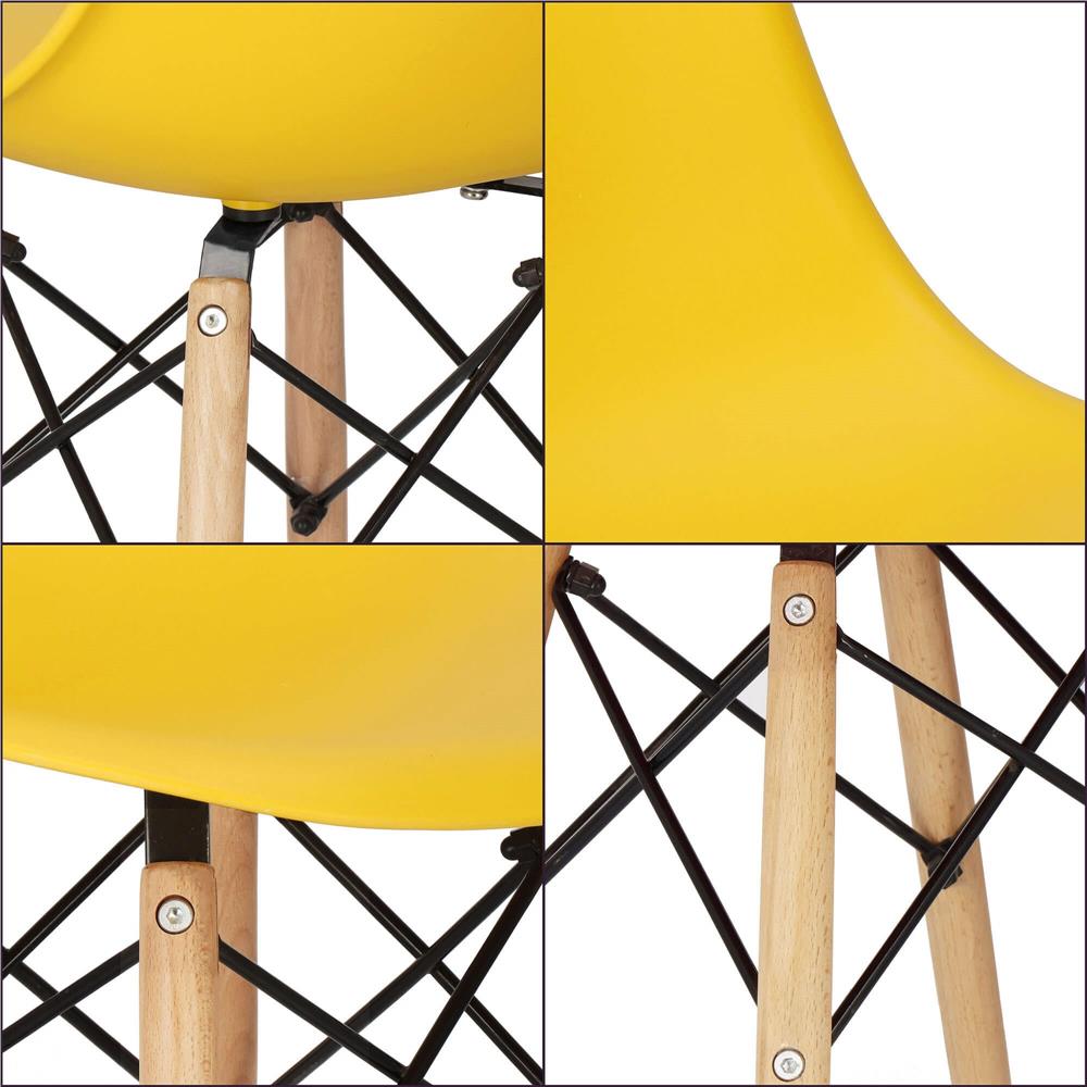 Scaun dining Scandinav pentru bucatarie, 38x42x82cm, galben
