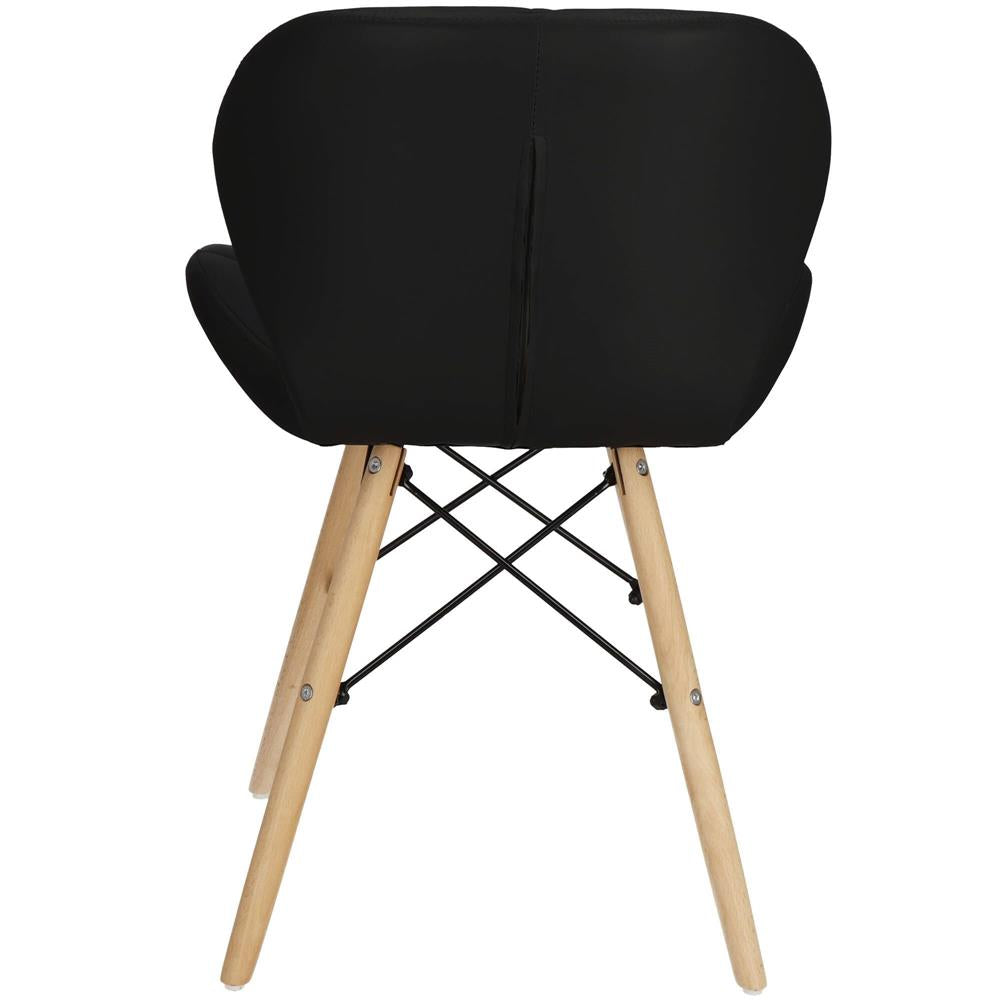 Set 4 scaune dining Torino pentru bucatarie tapitat cu piele ecologica, 40x72cm, negru