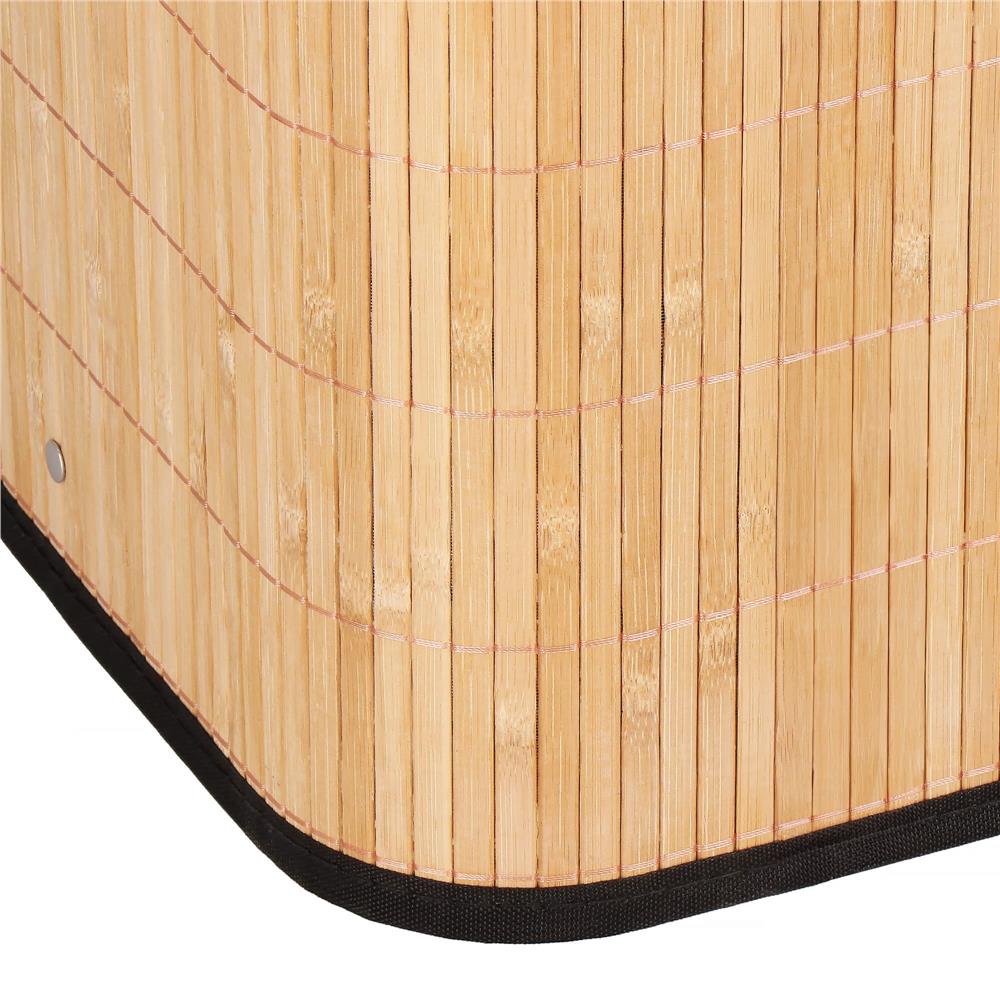Cos de rufe din bambus cu capac, sac detasabil, volum 72L, 42x33x60cm, maro