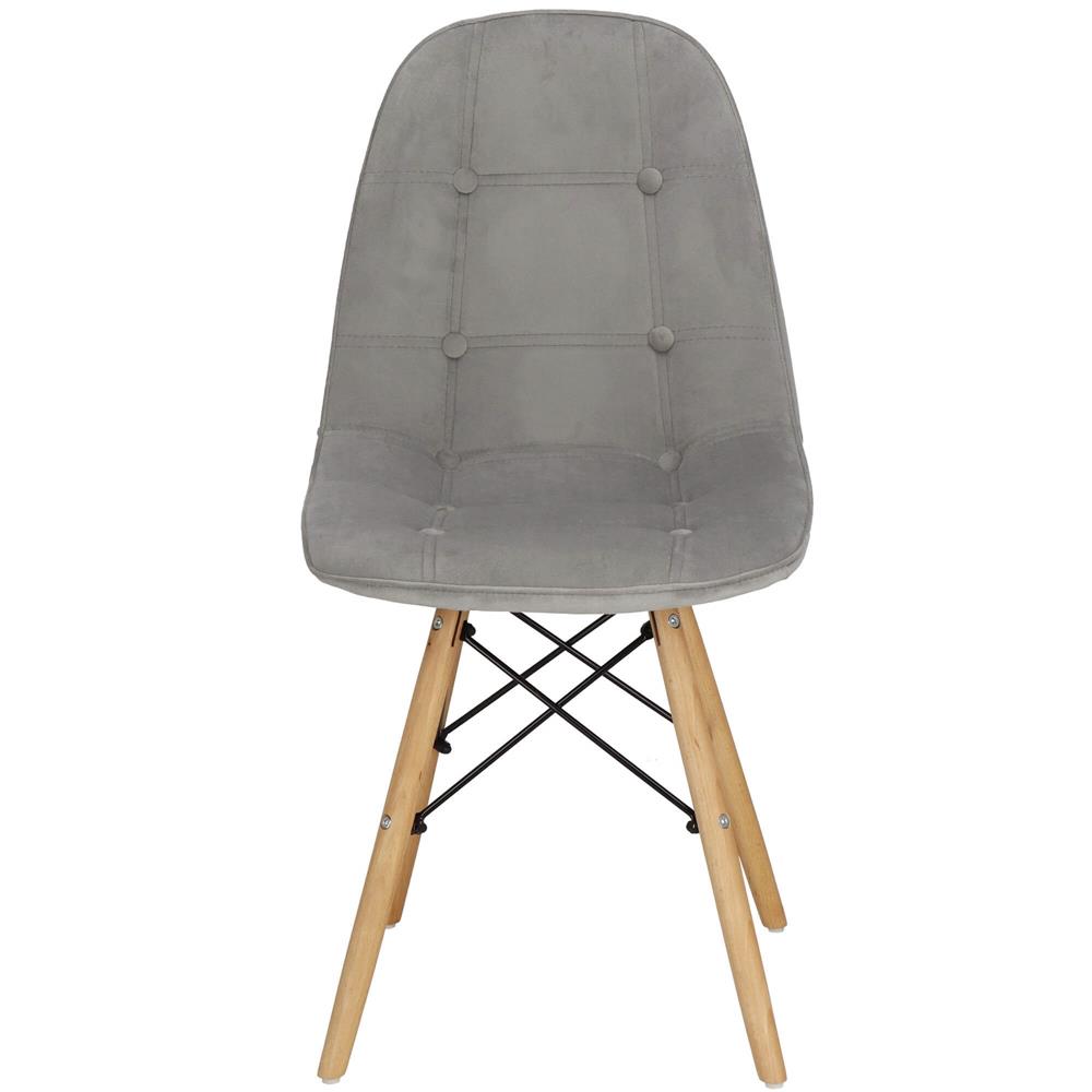 Set 4 scaune dining Milano Soft pentru bucatarie tapitat cu catifea moale, 44x84cm, gri