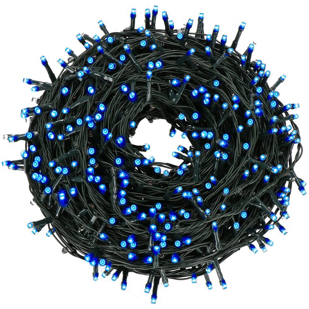 Instalatie lumini pentru bradul de Craciun, 19,5 metri, 300 LED-uri, albastru